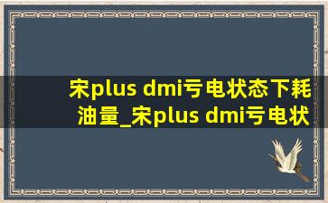 宋plus dmi亏电状态下耗油量_宋plus dmi亏电状态下动力会下降吗